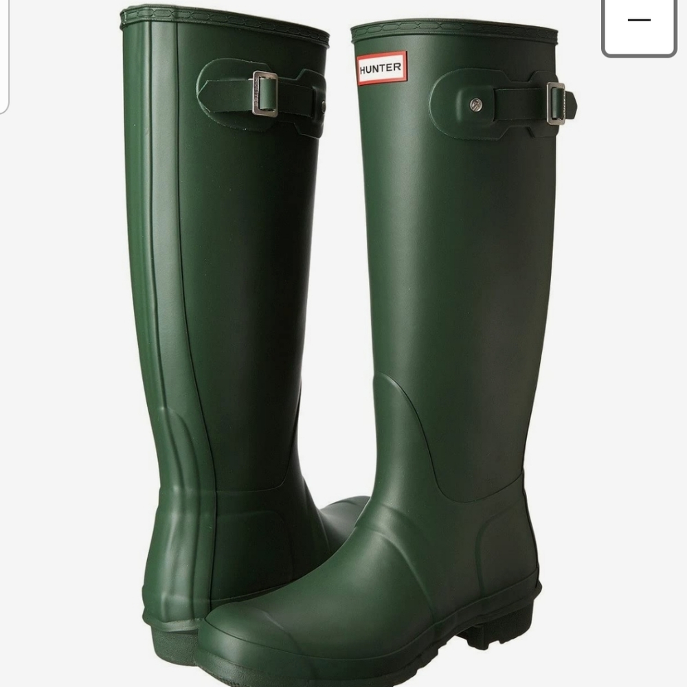 Hunter green rubber boots original tall